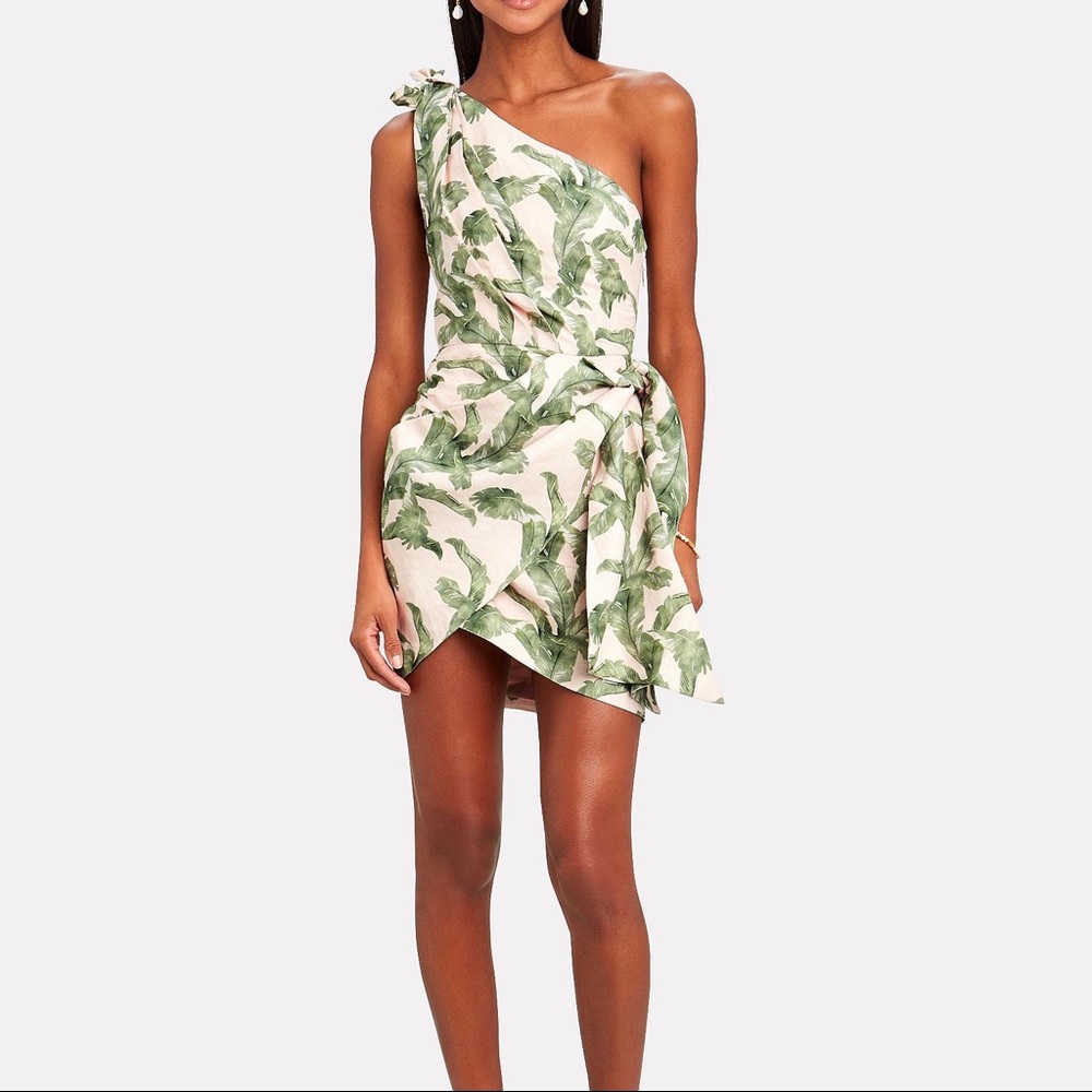 Significant Other One Shoulder Tropical Mini Dress